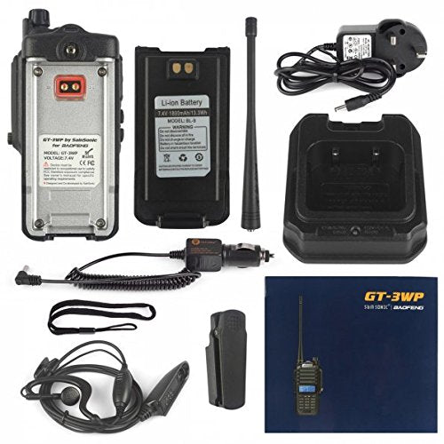 [Australia - AusPower] - BAOFENG GT-3WP IP67 Dual Band Two-Way Radio, 144-148MHz 420-450MHz, Waterproof Dustproof Walkie Talkie Transceiver, Black 1 Pack 