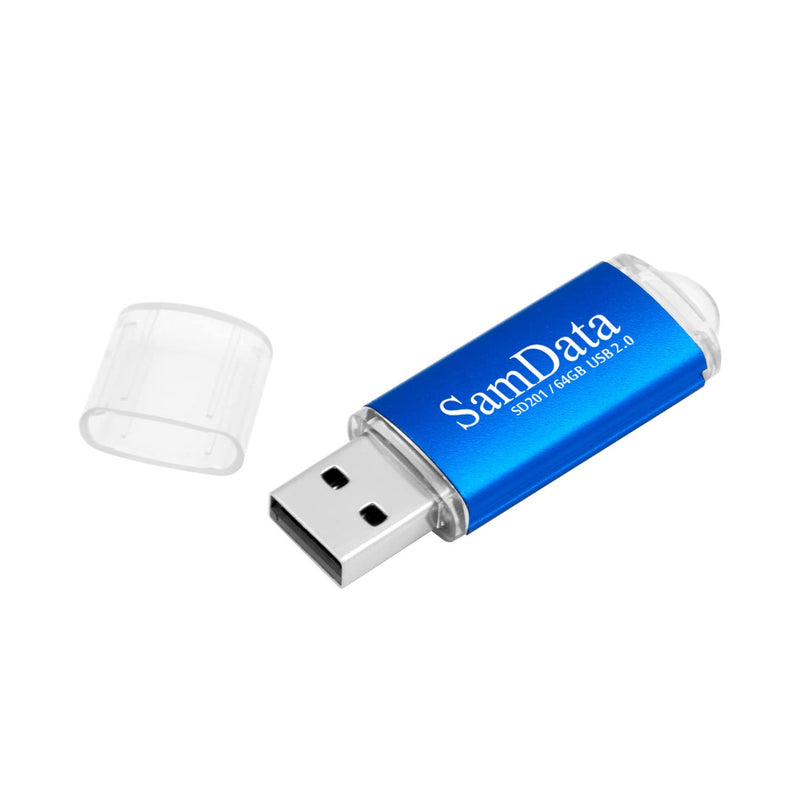 [Australia - AusPower] - SamData 3 Pack 64GB USB Flash Drives USB 2.0 Thumb Drives Memory Stick Jump Drive Zip Drive, 3 Colors: Green Black Blue Multicoloured 3*64GB 