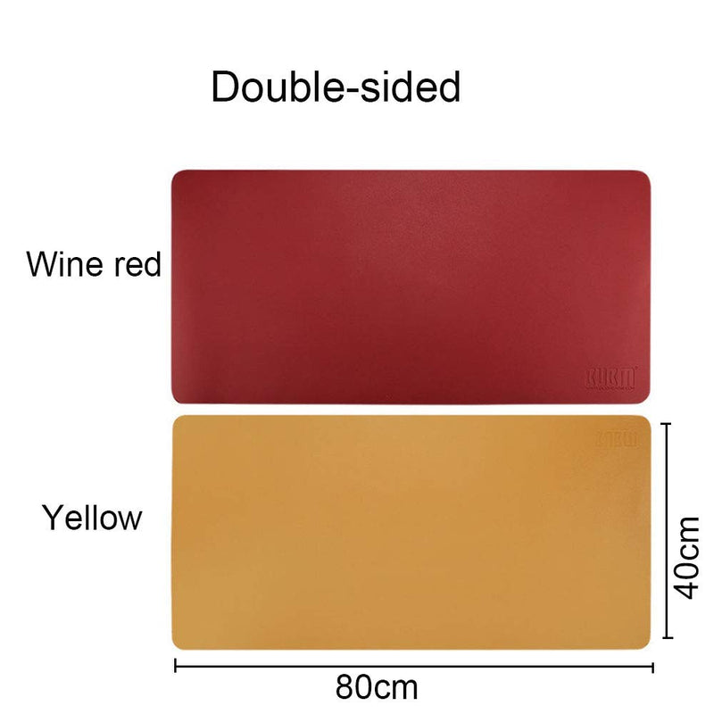 [Australia - AusPower] - BUBM PU Leather Double Sided Desk Pad Computer Mat Desk Writing Mat for Office and Home,Ultra Thin 2mm - 31.5"x15.8" (Wine red) Wine Red 