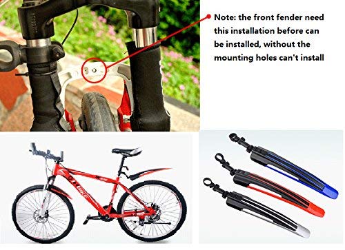 [Australia - AusPower] - Adjustable Road Mountain Bike Bicycle Cycling Tire Front/Rear Mud Guards Mudguard Fenders Set Black-1 