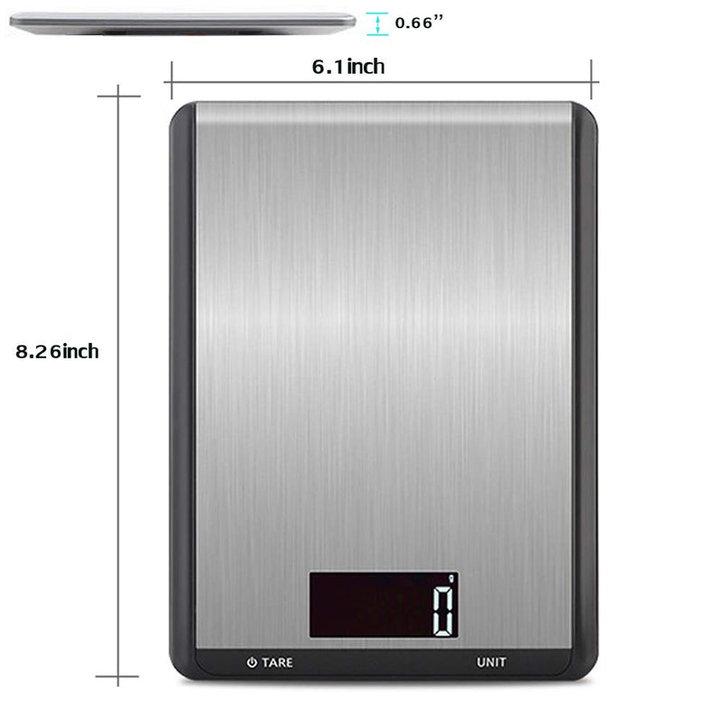 [Australia - AusPower] - Food Scale Digital Kitchen Scale Ounces 22lbs/10kg Capacity Large LCD Display Tare Function Ultra Slim Multifunction Electronic Scale for Fruits,Milk,Cooking,Baking 