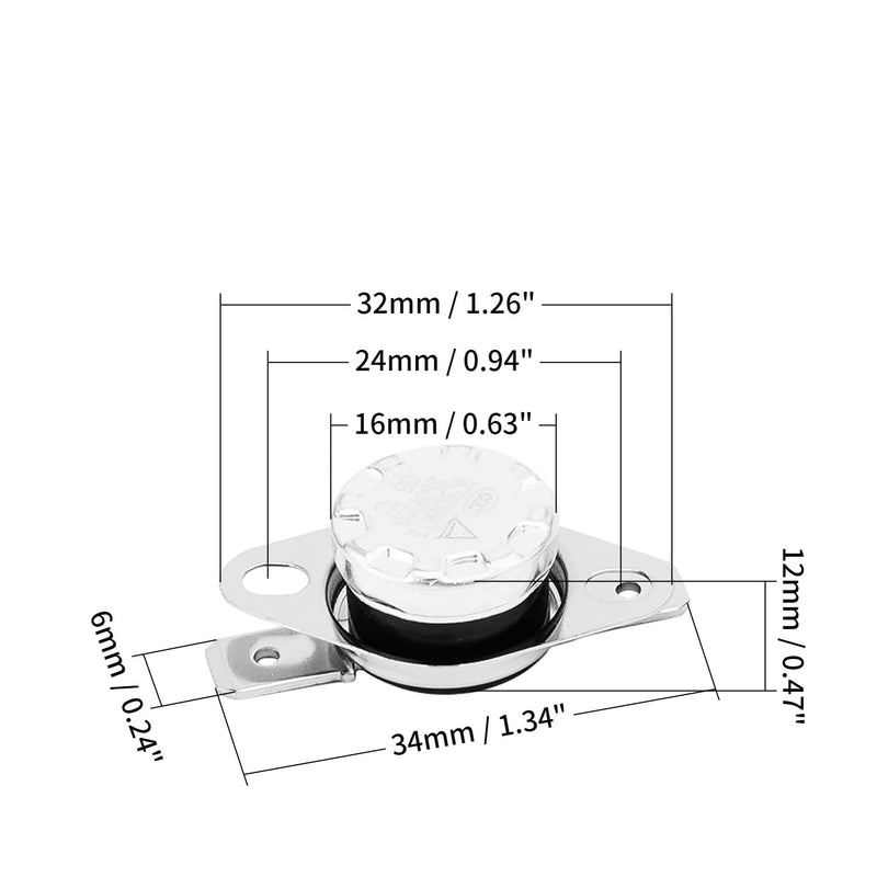 [Australia - AusPower] - Fielect 5Pcs KSD301 Thermostat 65°C/149°F Normally Closed N.C Snap Disc Temperature Switch for Microwave Oven Coffee Maker Smoker 