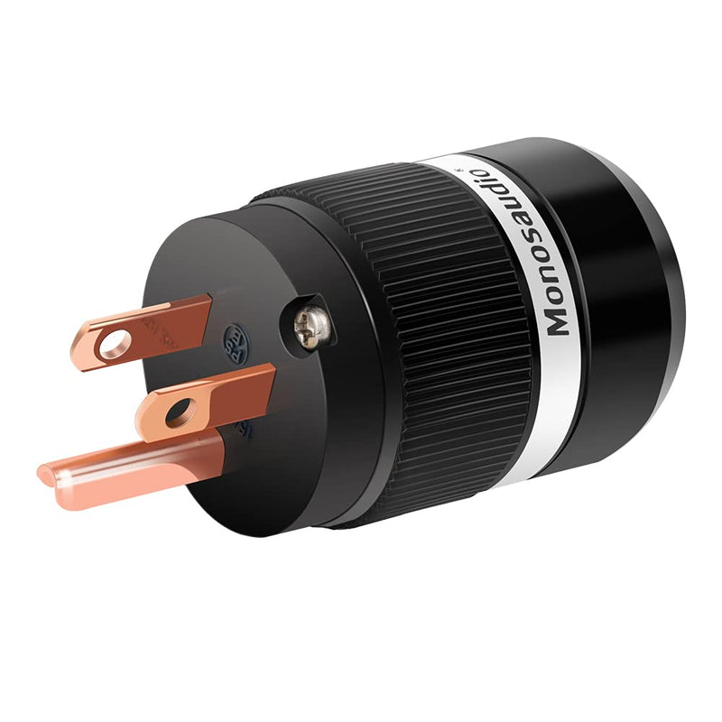 [Australia - AusPower] - Monosaudio AC Pure Copper US Power Plug,3-Prong Power Connectors,Audio Grade IEC Power Connector,IEC320 C13 Adapter for DIY Power Cable(Pure Copper, a Pair) 
