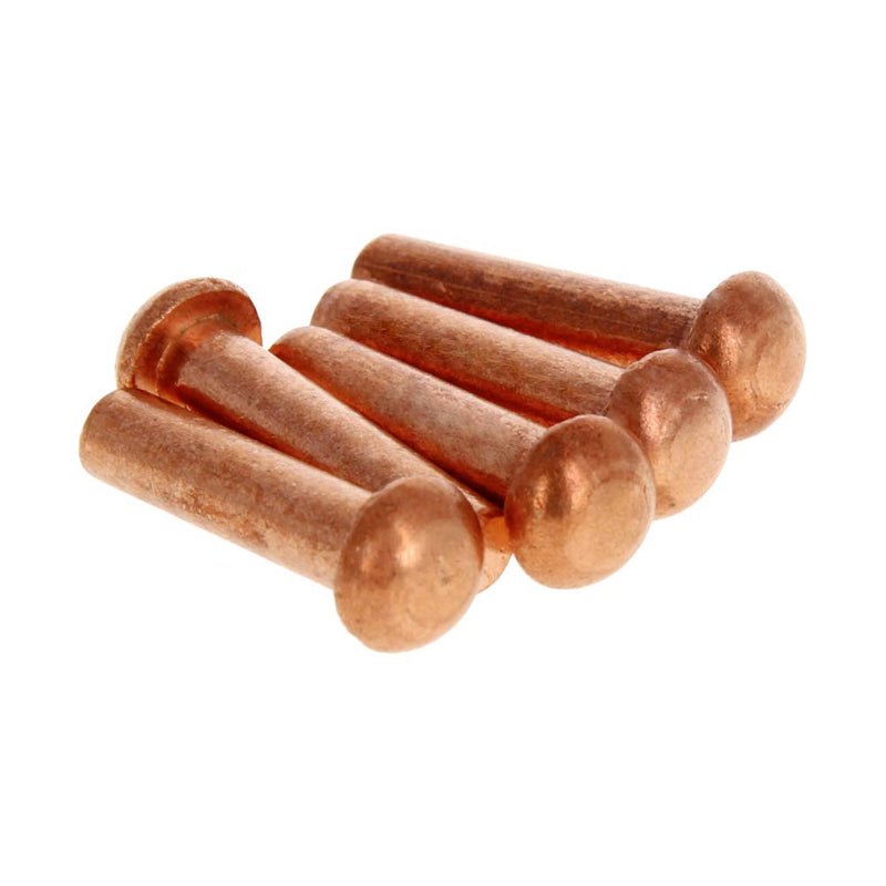 [Australia - AusPower] - MroMax 5Pcs M8 Round Head Copper Solid Rivets Fastener 0.31" Dia x 1.38" Length for Electrical Applications Copper Finish Copper Tone Copper 8*35 