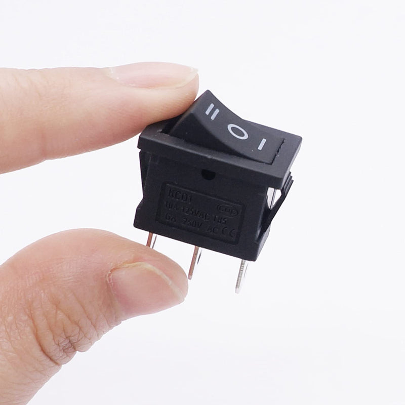 [Australia - AusPower] - Twidec/6Pcs Rocker Switch 3 Pins 3 Position ON/Off/ON AC 6A/125V 10A/250V SPDT Car Boat Black Rocker Switch Toggle（Quality Assurance for 1 Years）KCD1-2-103 