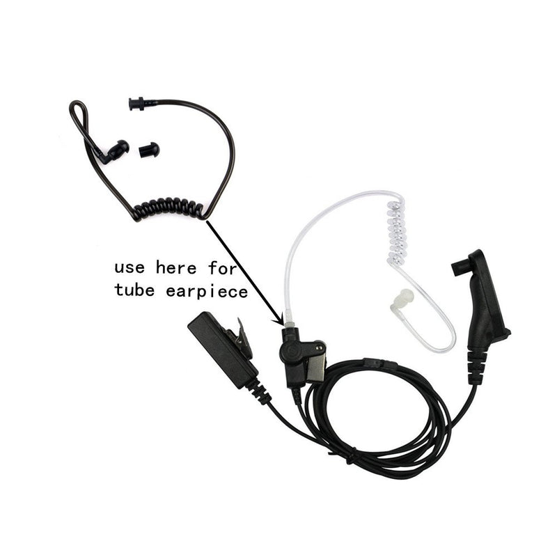 [Australia - AusPower] - Lsgoodcare Replacement Acoustic Coil Audio Mic Tube with Earbuds Compatible for Motorola Kenwood Icom Two Way Radio Acoustic Tube Earpiece Replacement 