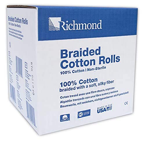 [Australia - AusPower] - Richmond Dental & Medical 201226 4", Medium Braided Cotton Roll, Nonsterile (Pack of 250) 