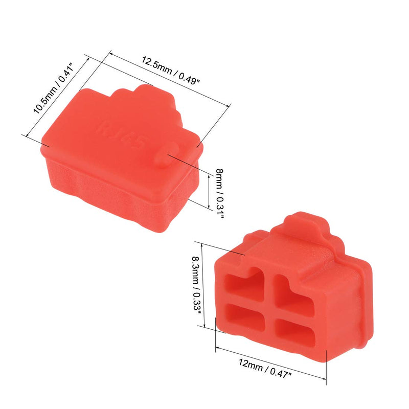 [Australia - AusPower] - uxcell 20pcs RJ45 Silicone Protectors Ethernet Hub Port Anti Dust Cap Cover, Red 