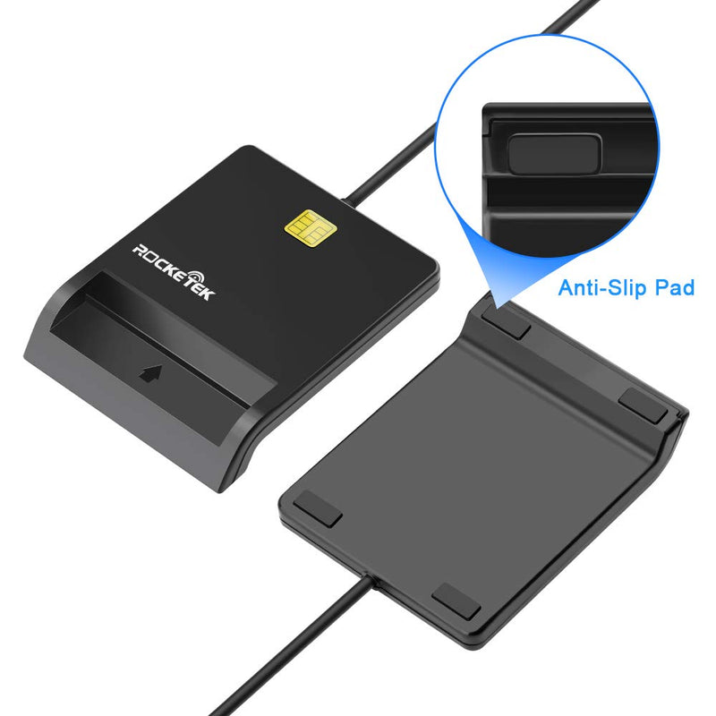 [Australia - AusPower] - Rocketek CAC Smart Card Reader - DOD Military USB Common Access Card Reader - Compatible with Windows XP/Vista/7/8/10, Mac OS X / RT-SCR1 ID / IC Bank Card Reader 