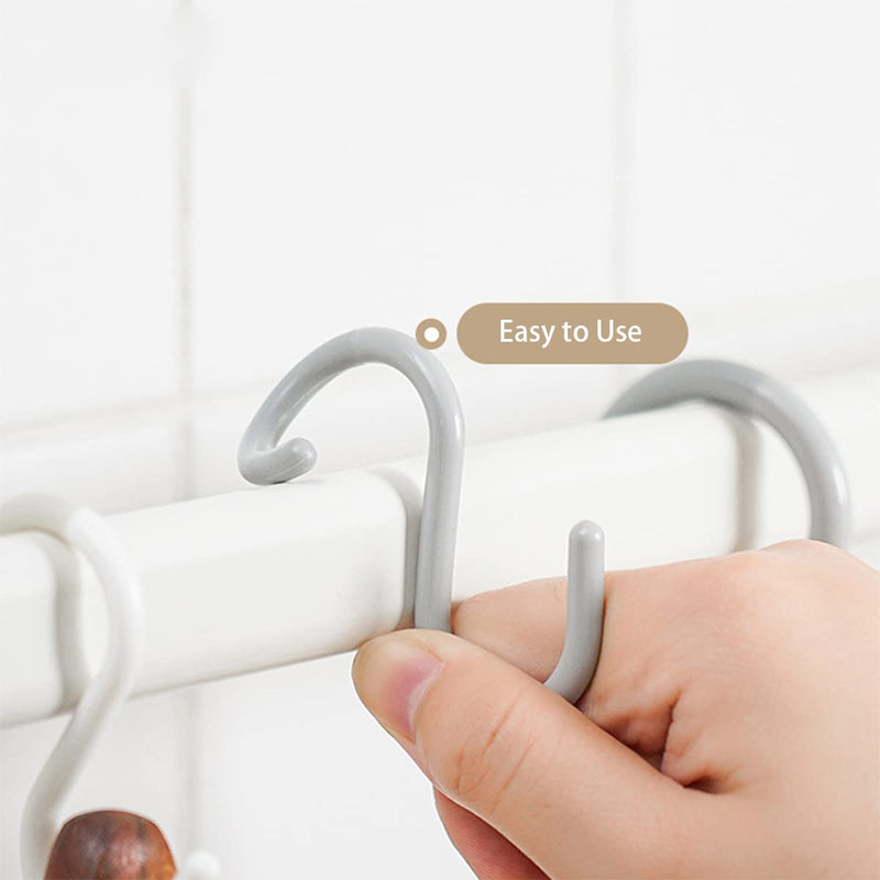 [Australia - AusPower] - Mt.Jun 6 PCS Plastic S Hooks for Hanging, Holds 5 lbs, White, Large (3.5 inch ) 