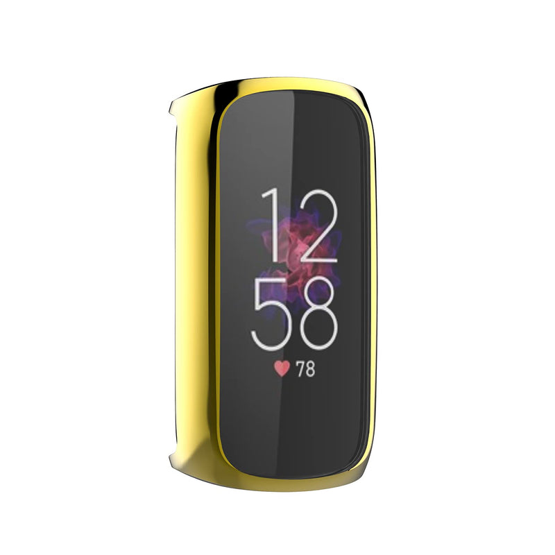 [Australia - AusPower] - Screen Protector Case Compatible with Fitbit Luxe Smartwatch Accessories TenCloud Covers Scratched Resistant Full Protective Cover for Luxe (Gold) Gold 