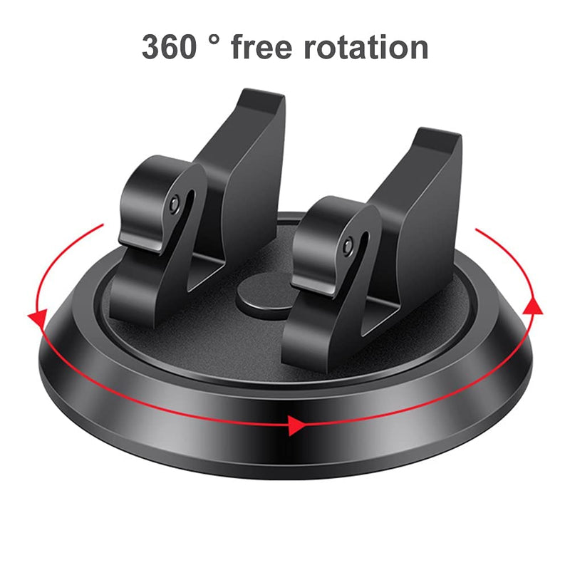 [Australia - AusPower] - Yuhoo Car Phone Holder, Rotatable Dashboard Cell Phone Holder with Parking Sign Universal Round Base Slip Free Desk Phone Stand Mount Self Adhesive Universal for Phones Tablets 3.35x1.57inch Black 