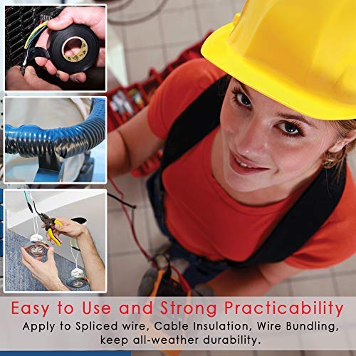 [Australia - AusPower] - Black Electrical Tape by LYLTECH, 44 feet x 3/4 inch x 7 mils-600V,Pass UL/CSA Certification. Waterproof,Flame Retardant,Strong Adhesive, 14? to 176?(Black) 