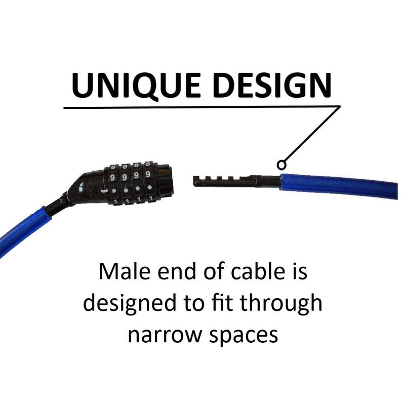 [Australia - AusPower] - DocksLocks Anti-Theft Weatherproof Straight Security Cable with Resettable Combination Lock (5', 10', 15', 20' or 25') 5ft 