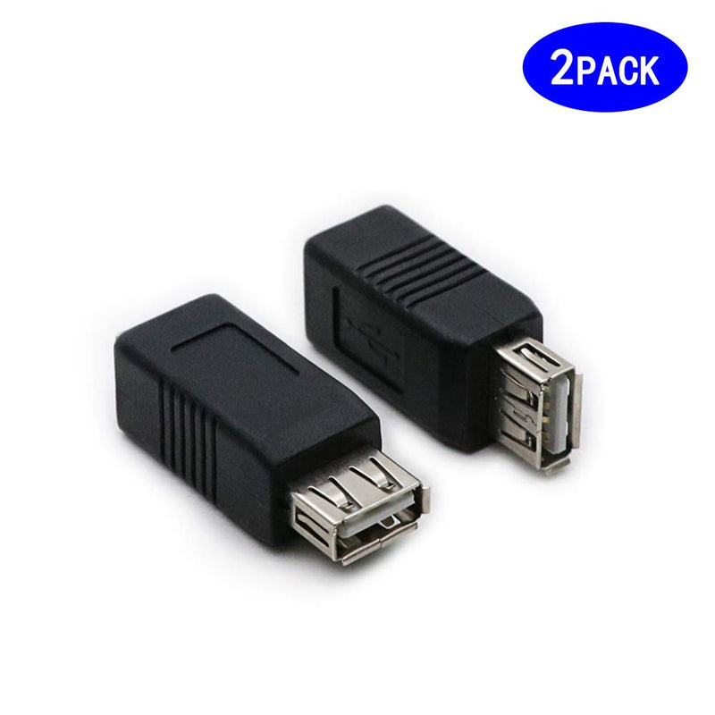 [Australia - AusPower] - 2 Pack USB 2.0 AF/BF Plug Type A Female to Type B Female Adapter Connector Converter Compatible with Laptop Computer Hard Drive Printer Camera 