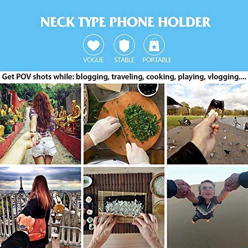[Australia - AusPower] - FastSun Phone Neck Holder Lazy Neck Holder Stand Universal Neck Hanging Holder Smart Phone Sport Camera Self-Timer Tool Adjustable 4-6 inch Bracket for iPhone for Samsung for GoPro Black 