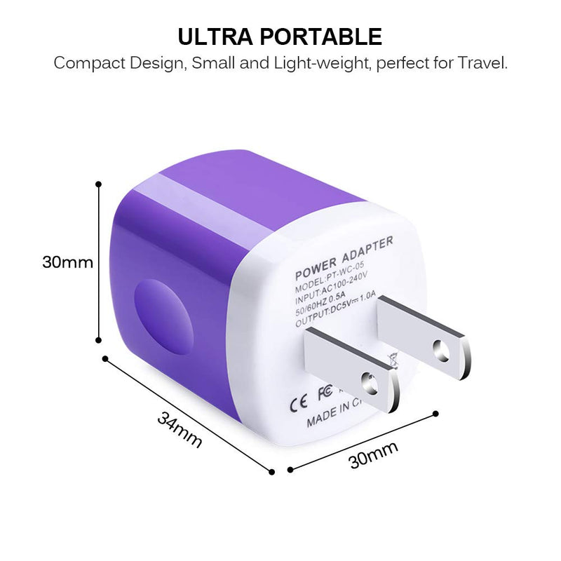 [Australia - AusPower] - USB Wall Charger,TePoo 5 Pack Single Port 1A/5V Charging Block Power Adapter Plug Compatible with iPhone 13/13 Pro Max/12 mini/12 Pro/SE/11/11 Pro/XR,Samsung Galaxy S21/S20,LG,Moto,Pixel,Android 