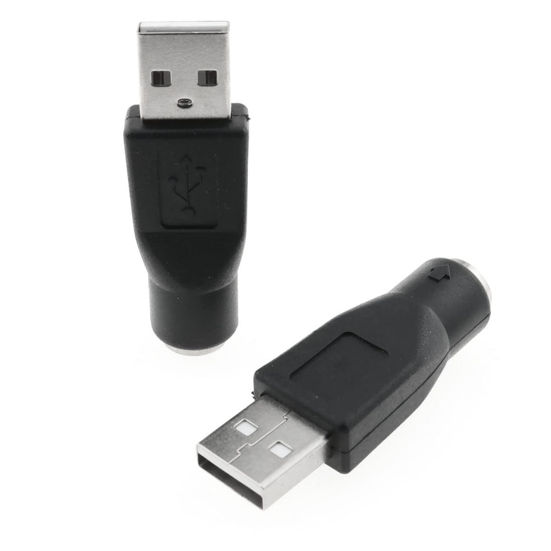 [Australia - AusPower] - RLECS USB to PS2 Adapter 2PCS Black PS/2 Female to USB Male Converter Adapter for Mouse and Keyboard 