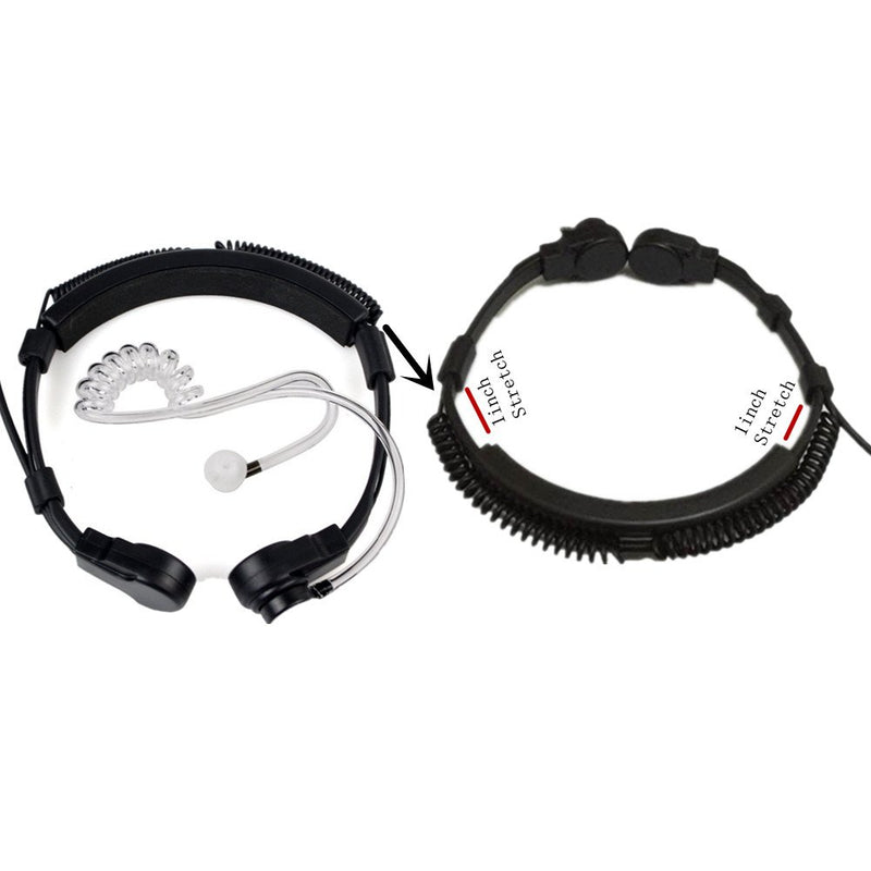 [Australia - AusPower] - Lsgoodcare 3.5MM Plug Adjustable Throat Mic Anti-Noise Tactical Neckband Vocal Hands-Free in-Ear Military Air Tube Covert Earpiece Headset Compatible for PC Computer PS5 Cellphone Ect 3.5MM Device 