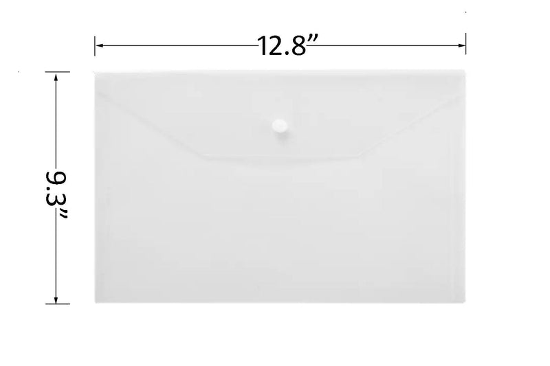 [Australia - AusPower] - Premium Envelope Wiekyze Poly Envelope 12 Pcs Plastic Document Envelopes with Snap Button Quality Clear Document Folder for A4 Size 
