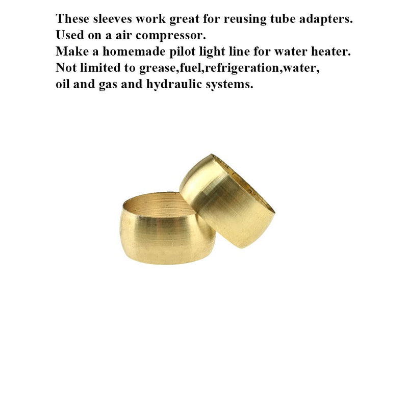 [Australia - AusPower] - Auleswet Brass Compression Tube Fitting Ferrule Sleeves 3/16inch Tube OD Metal Hardware Get Tightly Good Sealing High Pressure Temperature Resistance Snug Fit on Tube Line Easy to Install 40pcs 3/16" Tube Outer diameter（40Pcs） 