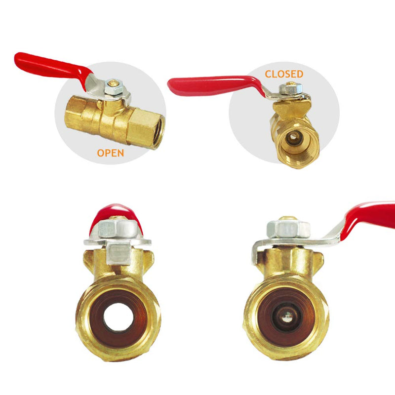 [Australia - AusPower] - Nigo Industrial Co. AN00 Series Forged Brass Inline Mini Ball Valve, 1/4" NPT Female x 1/4" NPT Female, 180 Degree Operation Lever Handle, Rated to 600WOG 1/4" x 1/4" NPT Female 