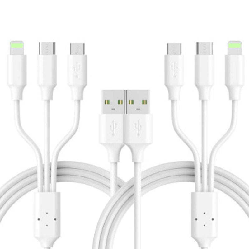 [Australia - AusPower] - AFXOBO 3 Pack 3 in 1 Mobile Phone Charging Cable 3.3FT/2A Portable Fast Charger Cable for Micro USB/Type-C/iOS Universal Cable 