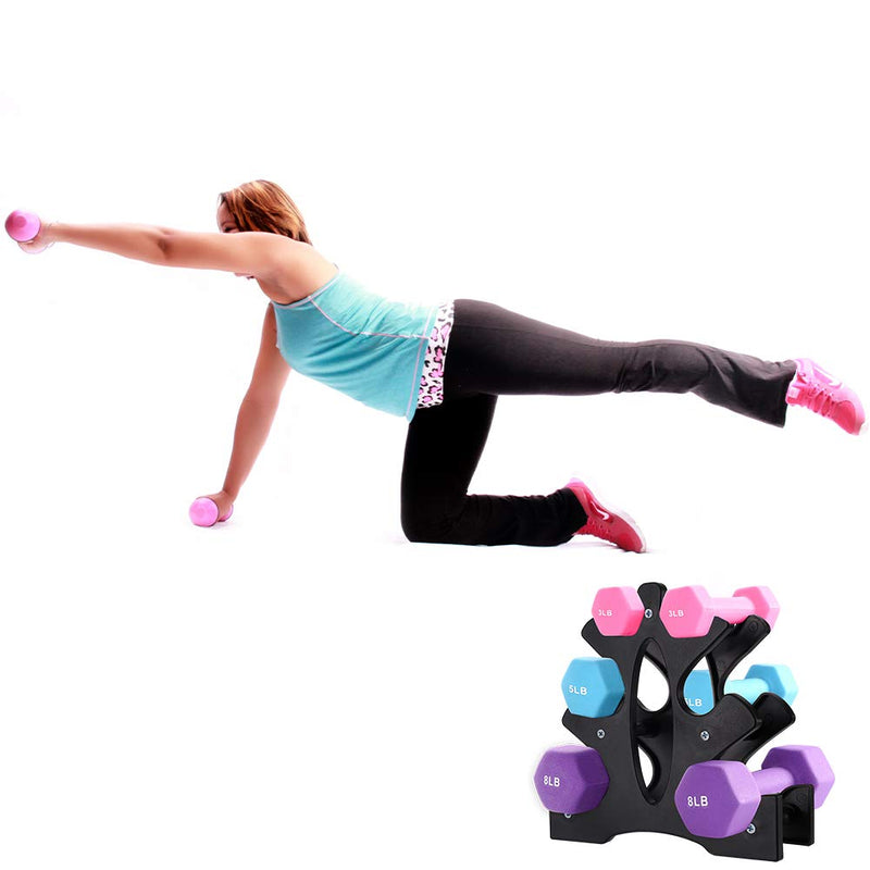 [Australia - AusPower] - AUXSOUL 1 Pack Dumbbell Rack Stand, 3 Tier Dumbbells Weights Handle Stand Hand Weight Tower Stand, Dumbbell Bracket Free Weight Stand for Home Gym Organization, Holds 30 Pounds(Weights Not Included) 