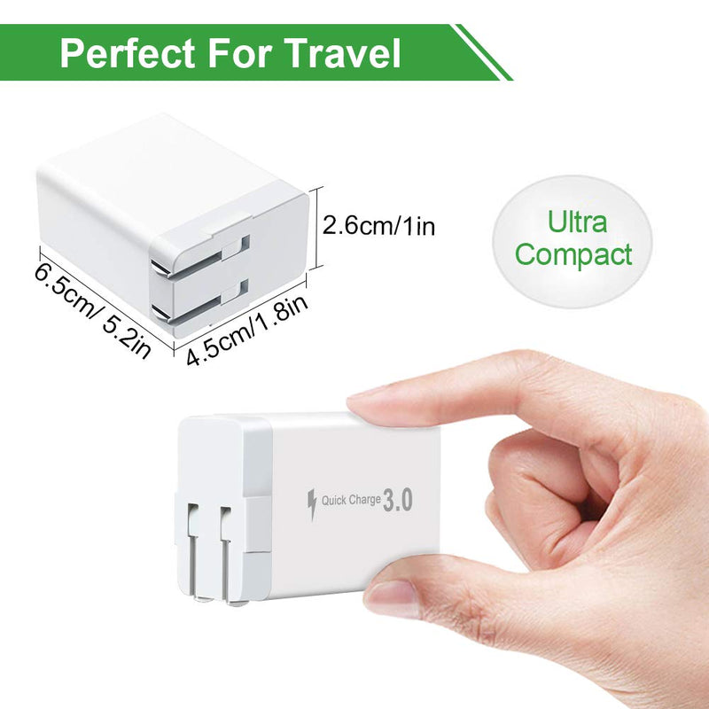 [Australia - AusPower] - Wall Charger Fast Adapter,QC 3.0 USB Fast Wall Charger 3 Ports Tablet iPad Phone Fast Charger Adapter Quick Charge 3.0 Travel Plug Compatible Samsung, HTC, iPhone More 1 Pack White 