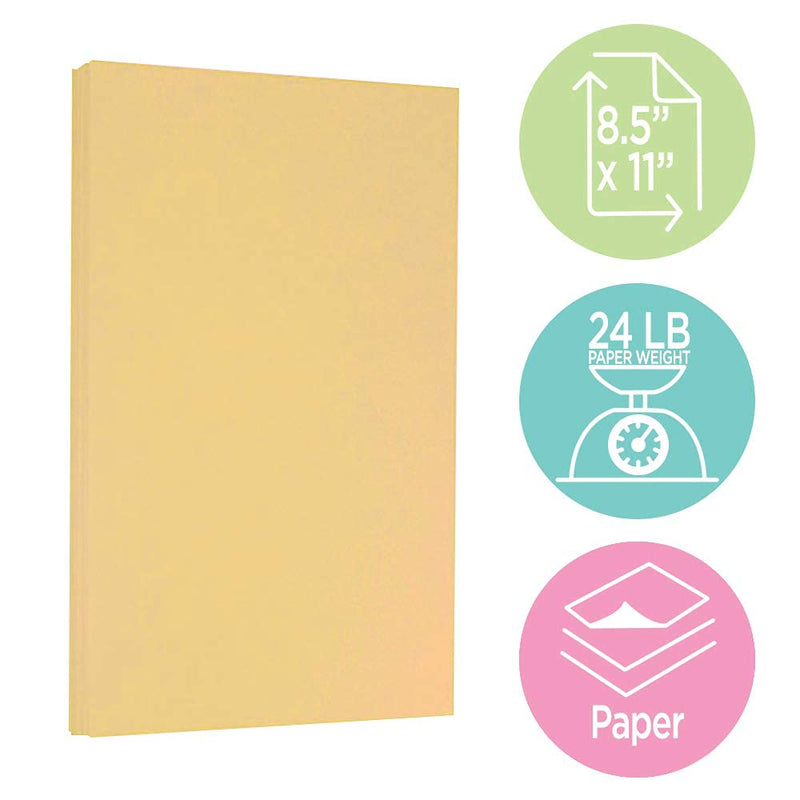 [Australia - AusPower] - JAM PAPER Parchment 24lb Paper - 90 gsm - 8.5 x 11 - Antique Gold Recycled - 50 Sheets/Pack Antique Gold Parchment Recycled 