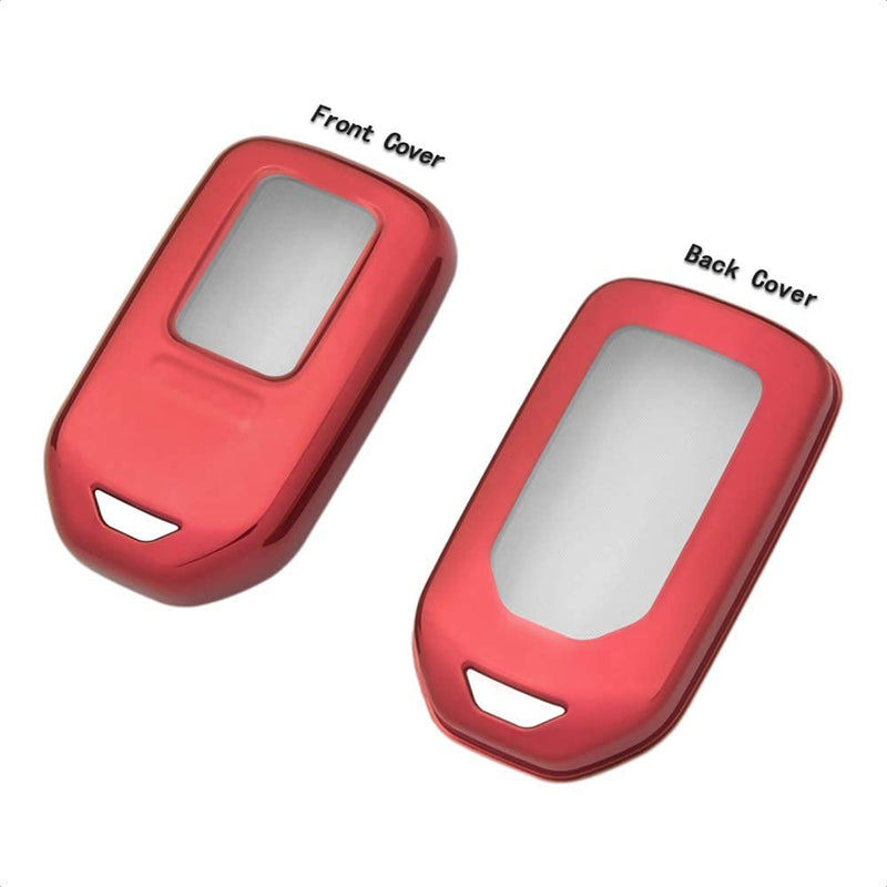 [Australia - AusPower] - TANGSEN Smart Key Fob Case Red TPU Cover Compatible with Honda Accord Hybrid Civic CROSSTOUR CR-V CR-Z FIT HR-V Odyssey EX-L Touring Pilot Elite Ridgeline 3 4 5 6 7 Button Keyless Entry Remote Universal Button 
