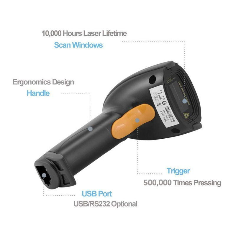 [Australia - AusPower] - 1D Wired Bar Code Scanners Readers for Computers, UNIDEEPLY USB Cable Laser Barcode Handheld, Hand Scanning Label UPC EAN Reader Gun Retails for Supermarket, Convenience Store, Warehouse, Black 