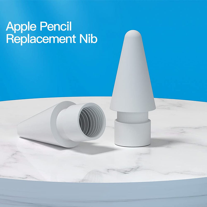 [Australia - AusPower] - Replacement Tips Compatible with Apple Pencil 2 Gen iPad Pro Pencil - iPencil Nib for iPad Pencil 1 st/Pencil 2 Gen White 4 Pack 