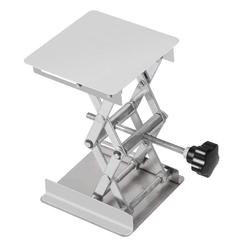 [Australia - AusPower] - stonylab 4"x4" Lab Scissors Jack, 100 x 100mm Stainless Steel Laboratory Support Jack Platform Lab Lift Stand Table, Expandable Lift Height Range from 45mm to 150mm, Support Weight 5KG 100 x 100 mm 