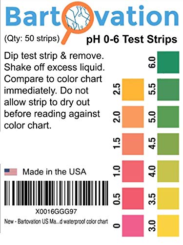 [Australia - AusPower] - Acid pH Test Strips for Kombucha Brewing 0-6 pH [Bag of 50 Plastic Test Strips] 