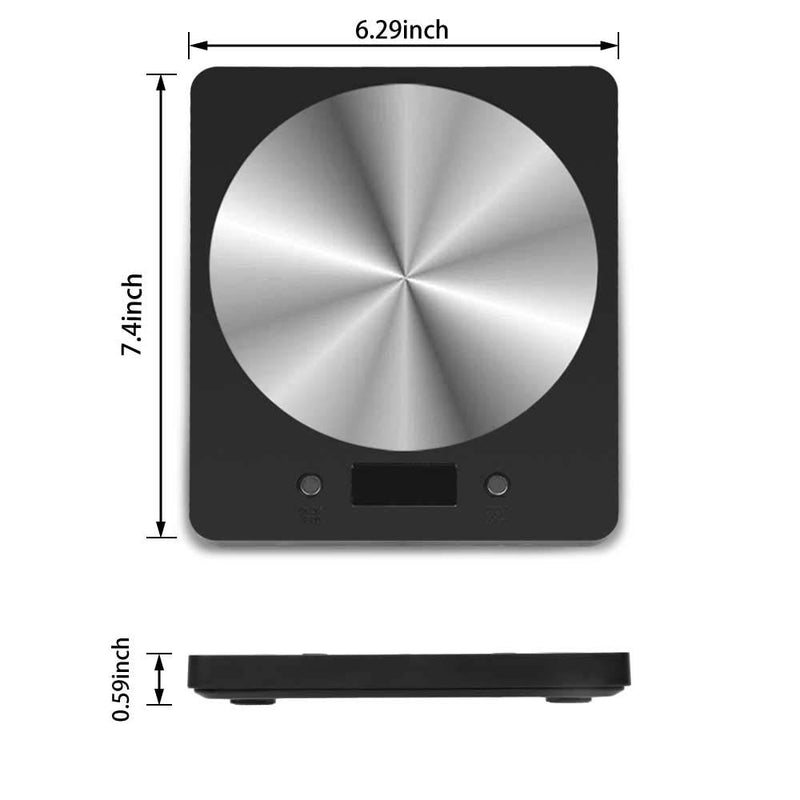 [Australia - AusPower] - Digital Kitchen Scale 11lb/5000g Stainless Steel Electronic Food Scale for Cooking Baking, 1g/0.1oz Precise Graduation 