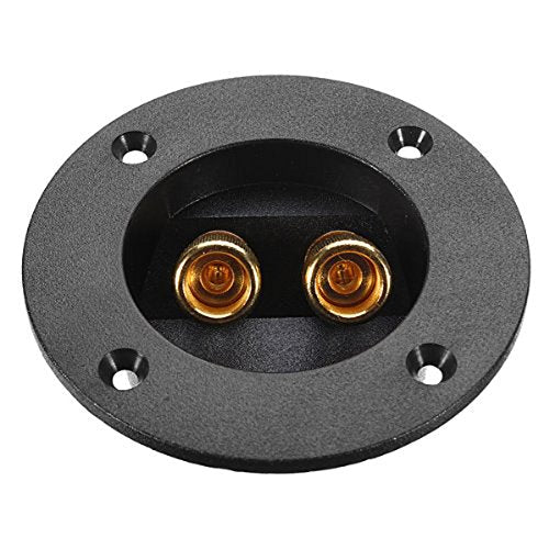 [Australia - AusPower] - Amosfun DIY 2-Way Speaker Box Terminal Binding Post Round Screw Cup Connector Subwoofer Plug (Black) 