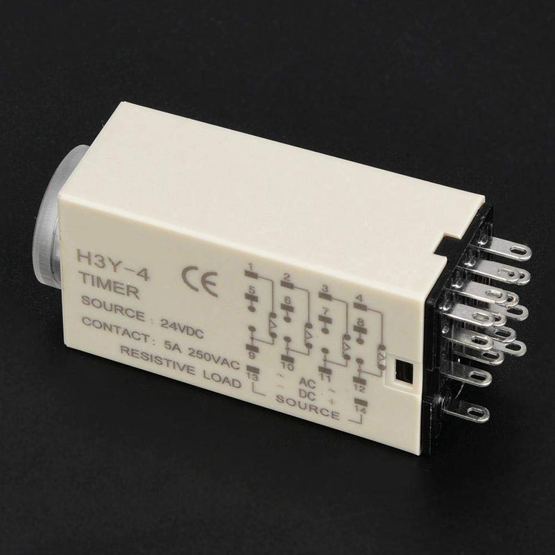 [Australia - AusPower] - 1pc H3Y-4 14-Pin 24VDC Delay Timer Time Relay Pointer Control Delay Timer Control Switch for Automatic Control (60S) 