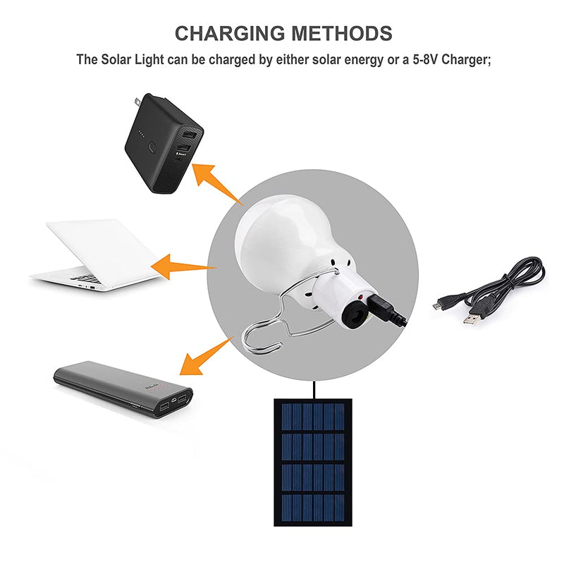 [Australia - AusPower] - Solar Light Bulbs, Portable Outdoor 130LM Solar Powered LED Light Bulb with 800mAh Rechargeable Battery for Chicken Coop Camping Hiking Tent Shed Patio Garden Barn (2Pack) 2pack 