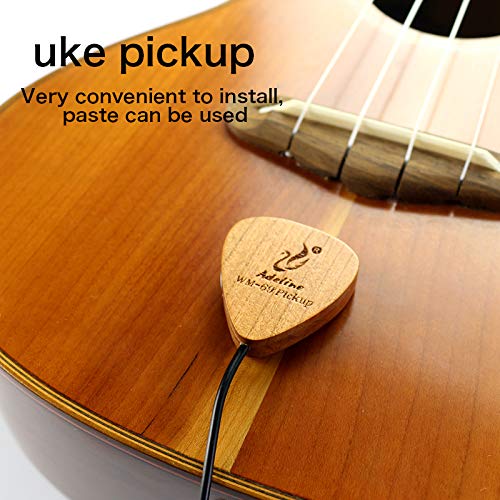 [Australia - AusPower] - Adeline Ukulele pickup transducer, It's suitable for Classical Acoustic Guitar Violin Viola Banjo Mandolin Ukulele Uke Cello， can"eq" the sound with placement front,side,back etc. (Heart) Heart 