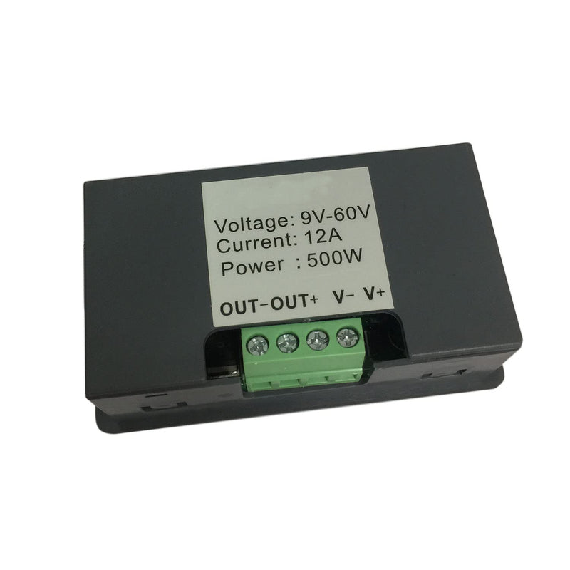 [Australia - AusPower] - DC 12V 24V 36V 48V 12A 500W PWM Motor Speed Controller, Mini Speed Control Switch, Speed Regulator with Stepless Variable Rotary Knob - for Electric Motor, Brush Motor, Car, Generator, Fan (DC 9-60V) 500W 12A 