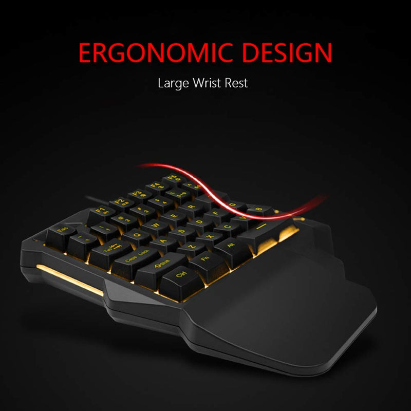 [Australia - AusPower] - RedThunder One Handed Gaming Keyboard RGB Backlit 35 Keys Portable Mini Gaming Keypad Ergonomic Game Controller for PC Gamer 
