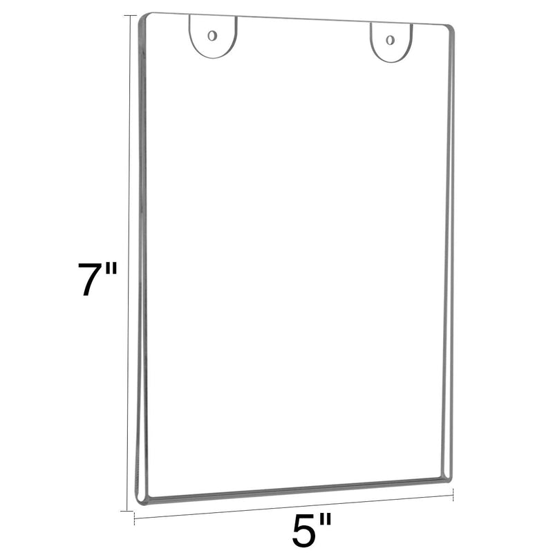 [Australia - AusPower] - NIUBEE 5x7 Acrylic Wall Sign Holder Vertical, Clear Plastic Ads Frame for Paper, Bonus with 3M Tape and Mounting Screws(6 Pack) 5×7 