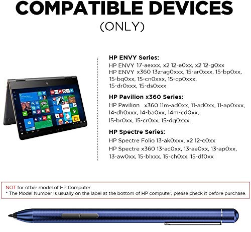 [Australia - AusPower] - Stylus Pen for HP Pavilion x360 15-dq1071cl 14m-dw 14-dhxxx 11m-apxxx, HP Envy x360 Convertible 15m-dr0xxx, HP Spectre x360 13-aw00 15-ch0xx Laptop Active Touchscreen Pen Blue 