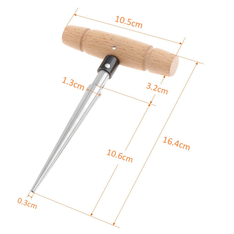 [Australia - AusPower] - Alnicov Tapered Reamer Wood Hand Held Reamer T Handle Tapered 4 Fluted Chamfer Reaming Guitar Woodworker Cutting Tool 