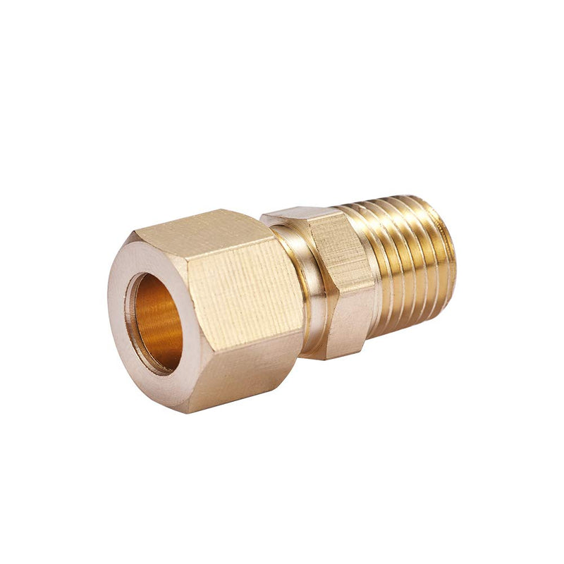 [Australia - AusPower] - ZKZX Brass Compression Tube Pipe Fitting Connector, Straight Coupling Adapter, 3/8" Tube OD x 1/4" NPT Male Connector 5pcs (3/8" OD Compression x 1/4" NPT Male) 3/8" OD Compression x 1/4" NPT Male 