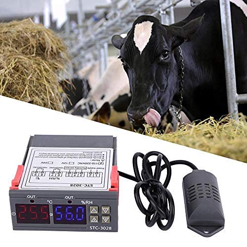 [Australia - AusPower] - Temperature Controller STC-3028 Digital Display Temperature and Humidity Controller Meter with Integrated Sensor -20 ° C~80 ° C 0%~100%(110V-220VAC) 