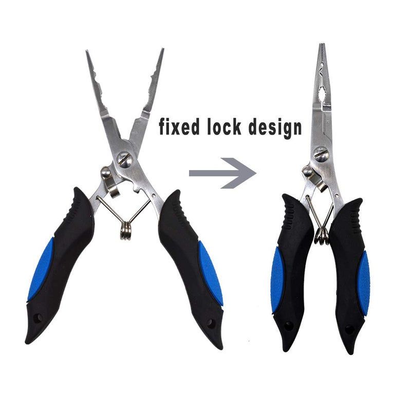 [Australia - AusPower] - Amoygoog Stainless Steel Fishing Pliers, Fishing Needle Nose Pliers, Cut Fishing Line Fishing Multitool Pliers with Sheath and Telescopic Lanyard color-1 
