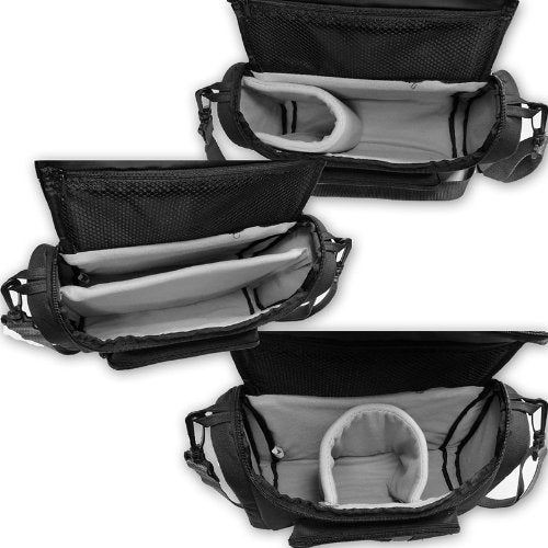 [Australia - AusPower] - USA Gear Portable Photo Printer Case - Portable Printer Bag with Accessory Pockets, Adjustable Dividers, & Shoulder Strap - Compatible with Canon Selphy CP1200 Wireless Color Photo Printer - Black 