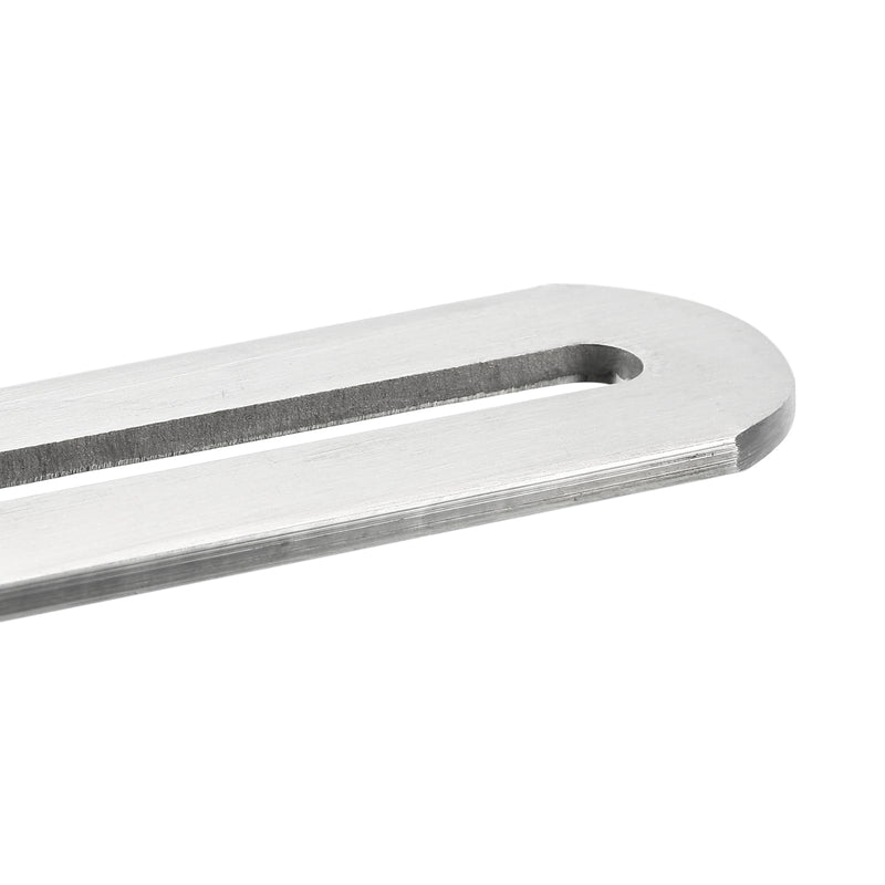 [Australia - AusPower] - uxcell Adjustable Corner Code, 4Pcs 155x19mm - Stainless Steel Flat Straight Thickened Slotted Brace Brackets, for Fixed Furniture Shelf Connector (Silver) Silver 